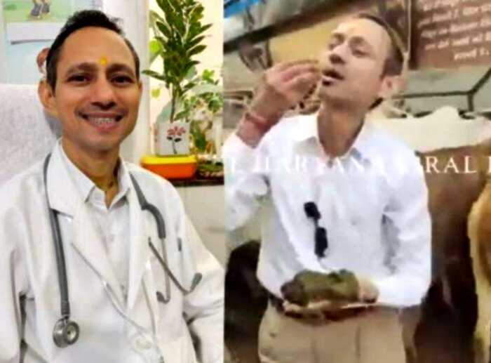 Индийский доктор ест коровий навоз, утверждает, что он очищает тело, разум и душу